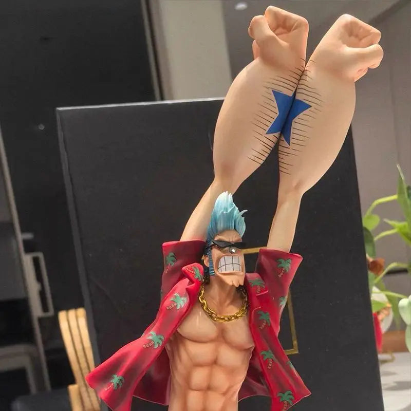 32CM ONE PIECE Franky Anime Figures Two Years Ago Franky Figure PVC Statue Figurine Desktop Decor Collection Model Gifts Toys