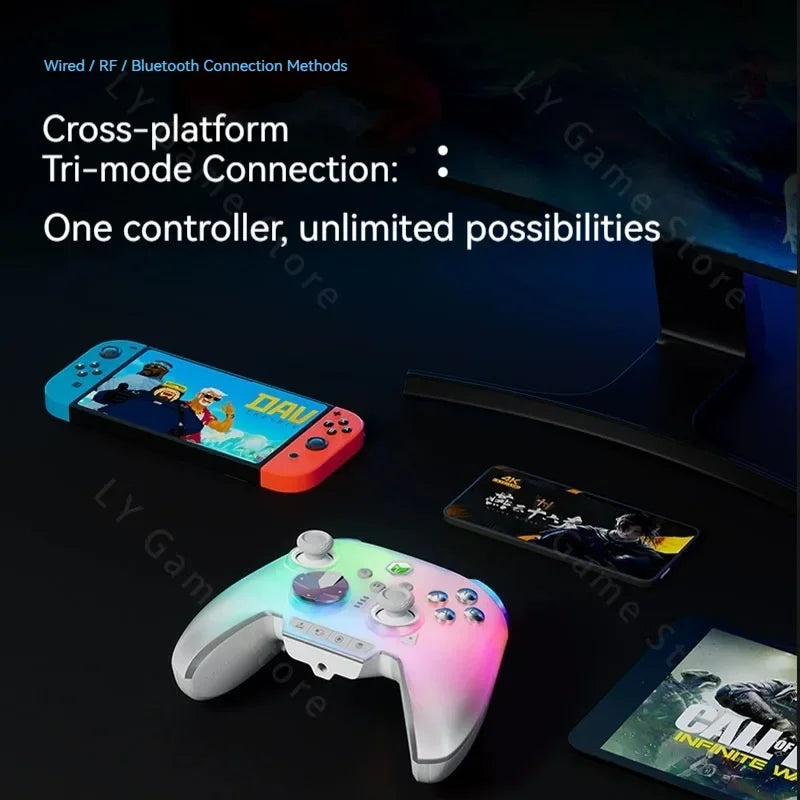 BIGBIGWON Rainbow3 Game Controllers Wireless Bluetooth Gamepads With 1000mAh Battery Life 3.5mm Audio Interface For PC Switch
