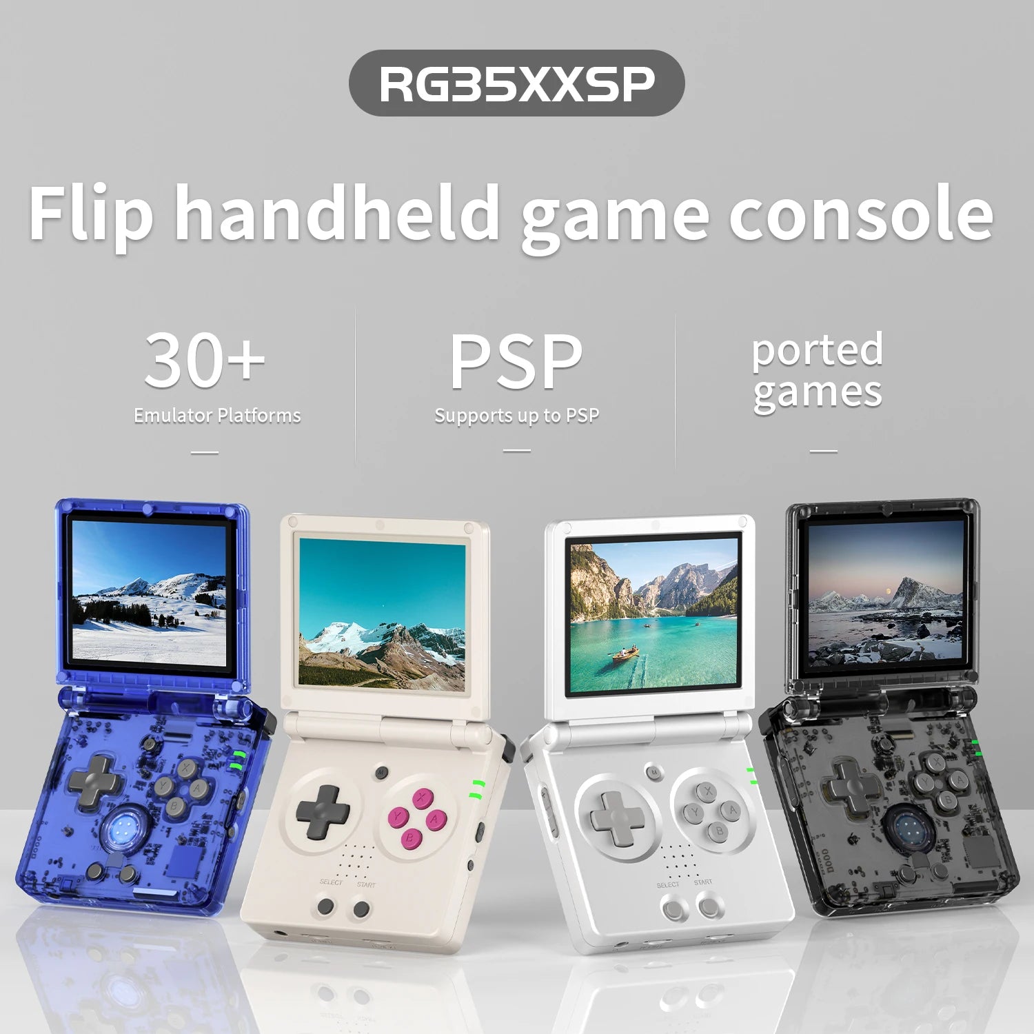 ANBERNIC RG35XXSP Flip Retro Handheld Spielkonsole Linux 64bit WiFi Bluetooth Retro Video Gaming Konsole Online Spielen HDMI-TV Ausgang
