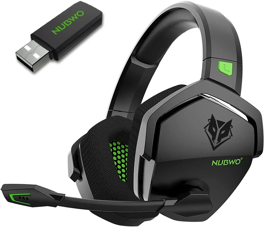 NUBWO G06 Двойни безжични геймърски слушалки с микрофон за PS5, PS4, PC, мобилни устройства, Switch, 2.4GHz Bluetooth 5.3 геймърски слушалки