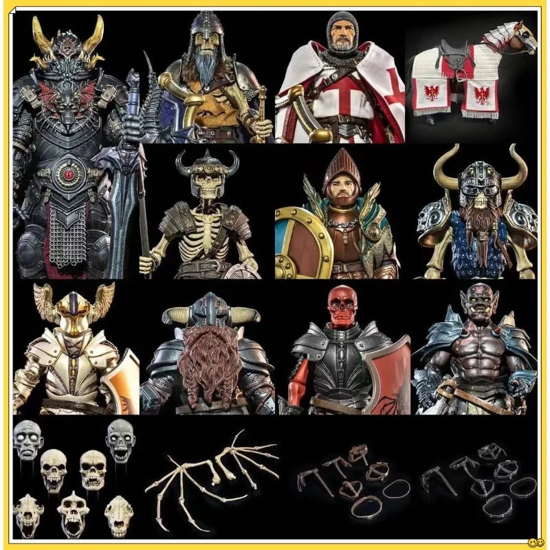 In Stock Four Horsemen Mythic Legions All-Sta Wave 6 Series Axe Red Skull Milk White Knight Articulated Action Figure Model Toys