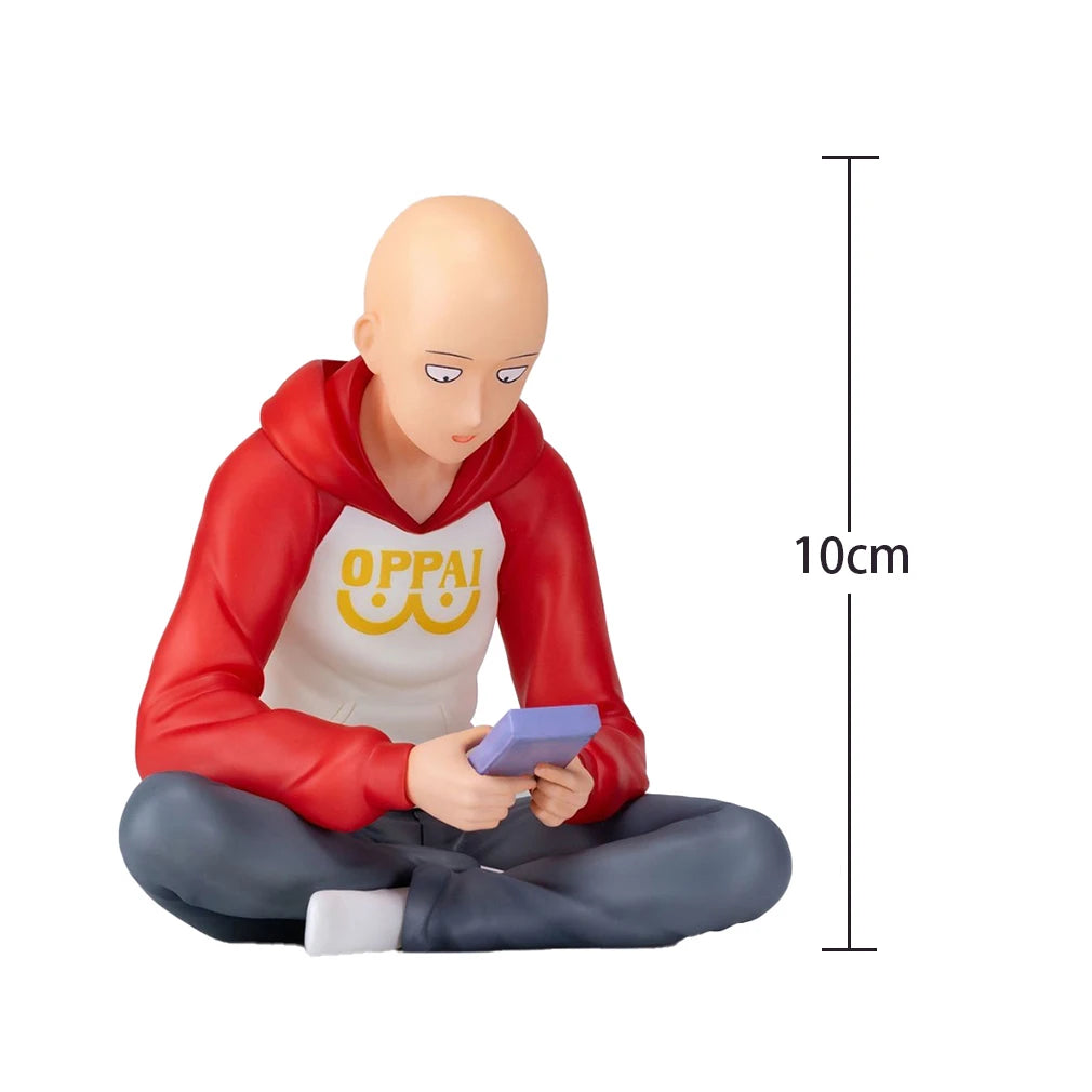 Anime figures Saitama saitama statue figure sitting pose pvc model saitama action figure noodle stopper ornaments birthday gifts