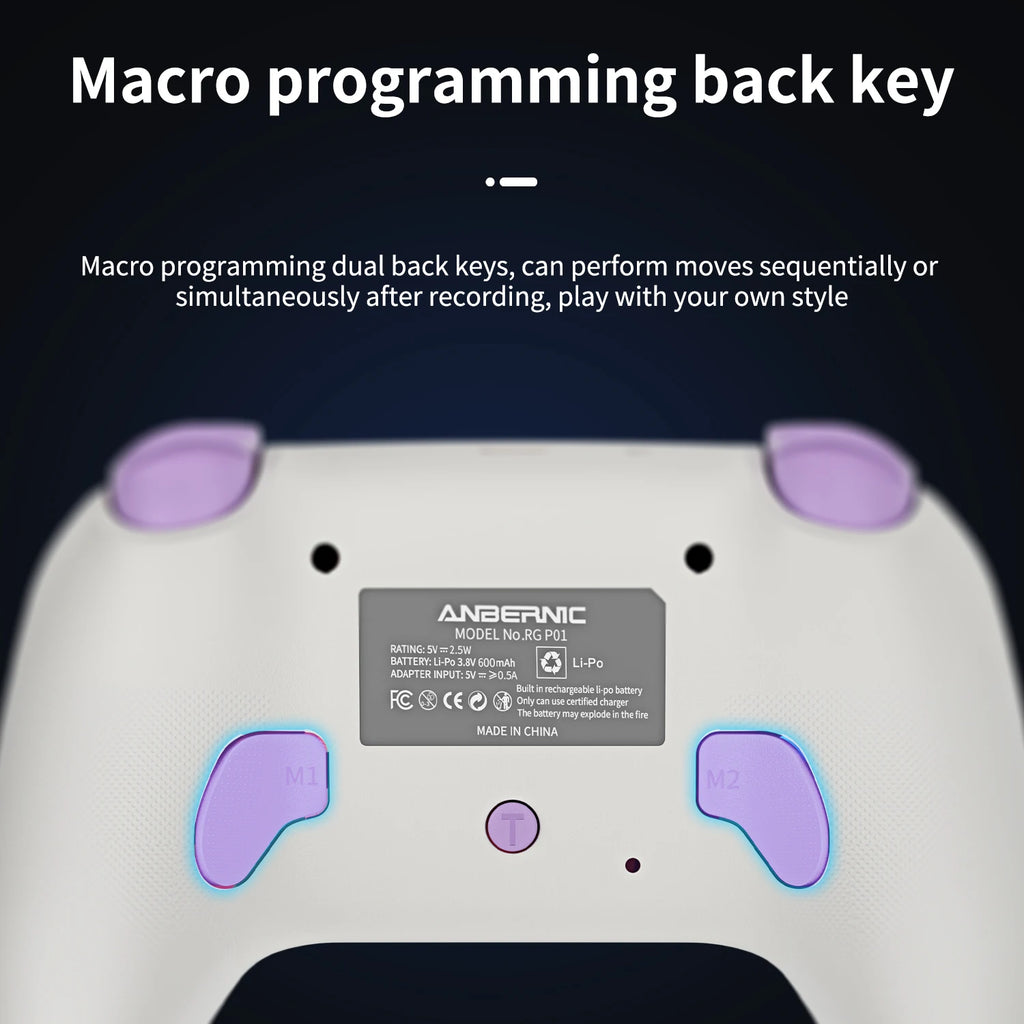 ANBERNIC RG P01 RGP01 Gamepad Wired Wireless Bluetooth RGB Hall Effect Joystick XBOX Game Controller for PC Android IOS Steam