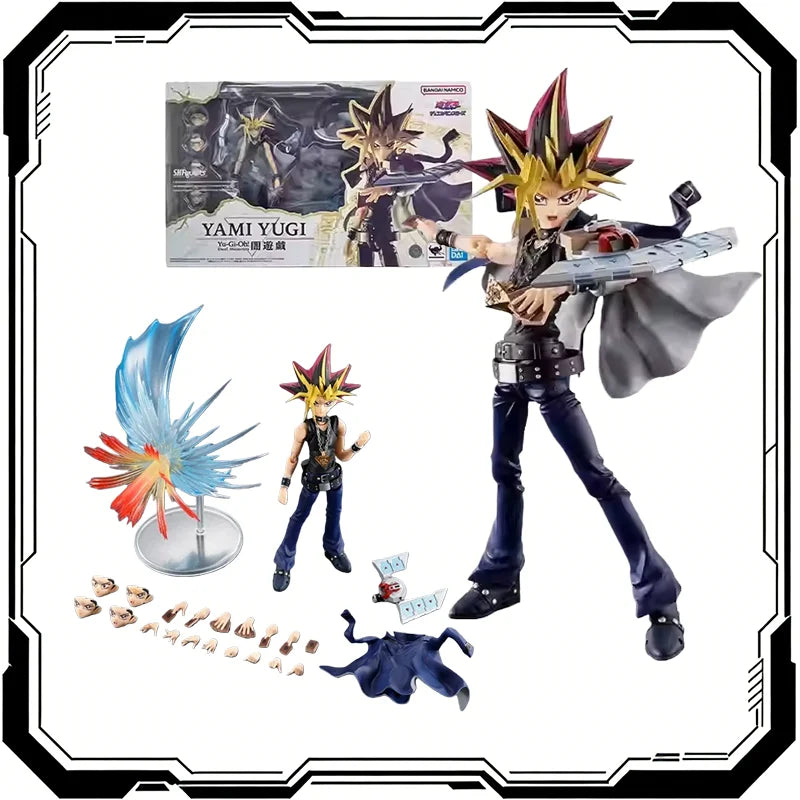 Bandai Original S.H.Figuarts Yami Yu-Gi-Oh Muto Dark Yugi Pharaoh Atem Collection Anime Action Figure Model Articulated Toy Gift