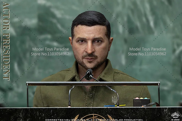 ZGJKTOYS JK-006 1/6 Ukrainian Actor President Combat Uniform Clothes Set Head Sculpt Fit 12inch Men Soldier Action Figure Body