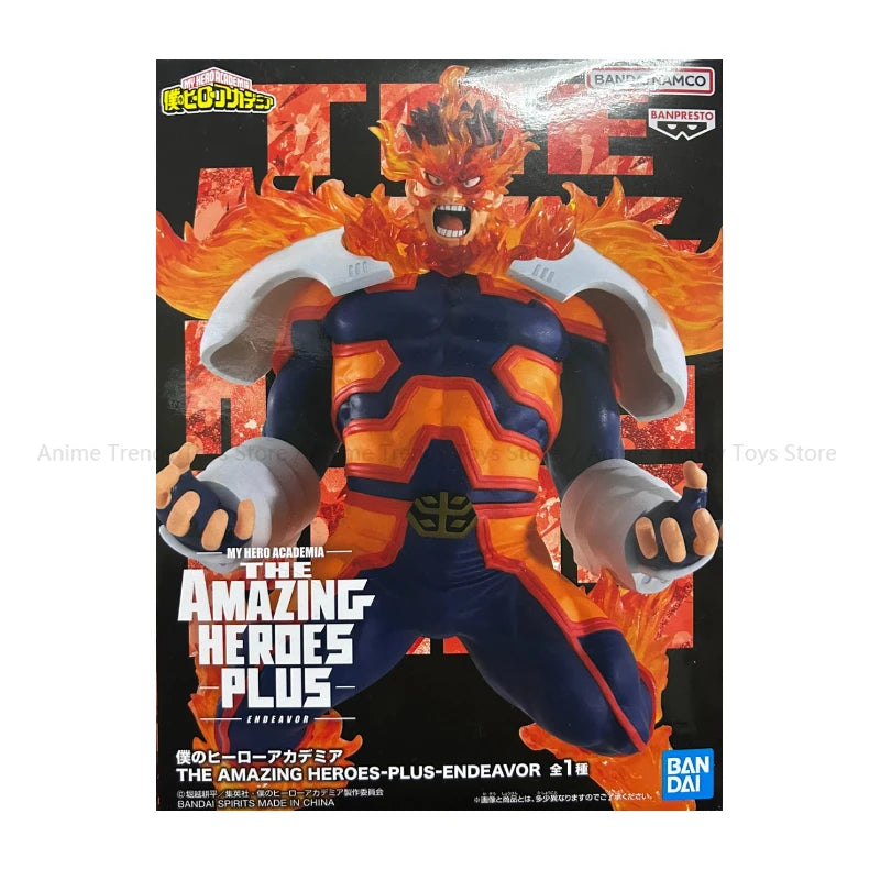 Bandai Original Banpresto Anime My Hero Academia THE AMAZING HEROES PLUS Endeavour PVC Action Figure Model Collection Toy GiftWY