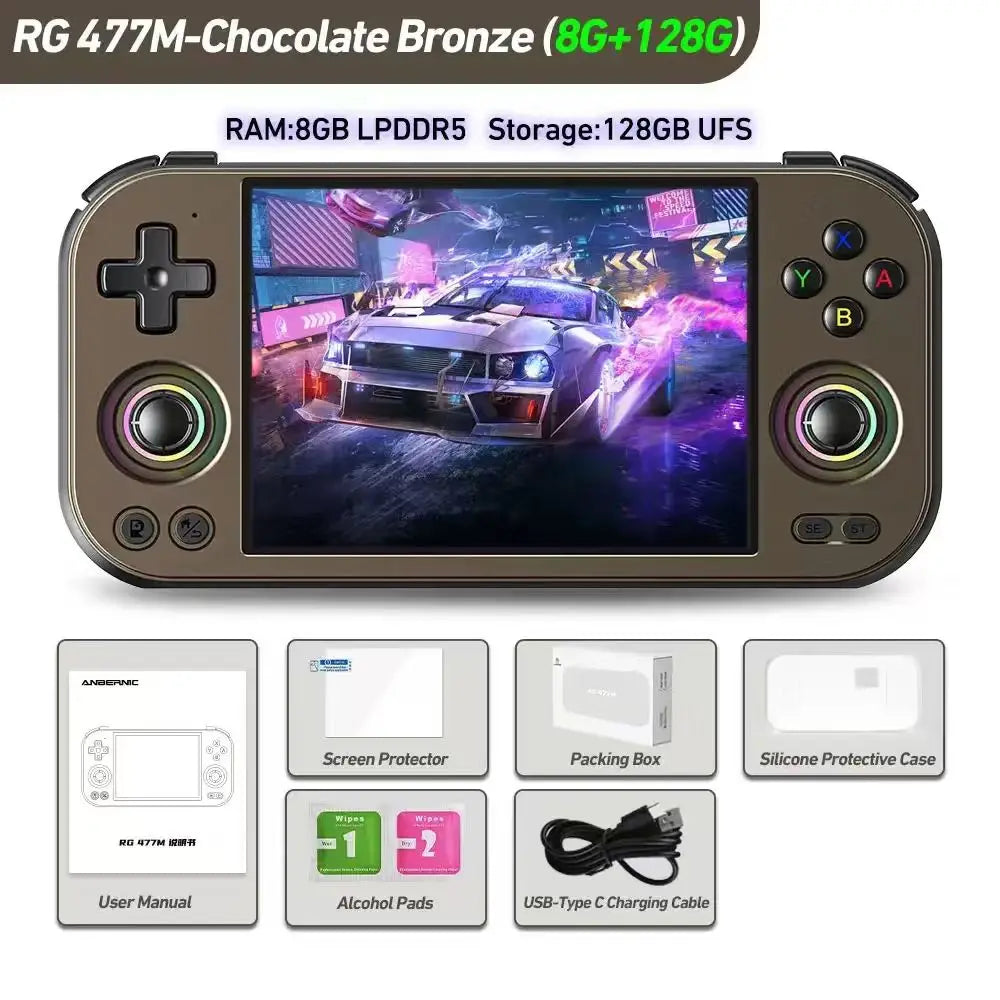 ANBERNIC RG477M RG Slide Retro Handheld Game Video Player Console 4.7-inch LTPS Android 14 Bluetooth WIFI 12G+256G PS2 RG 477M