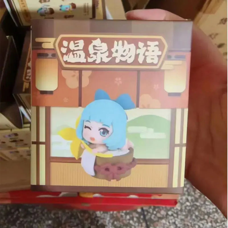 Genuine Onmyoji Hot Spring Stories Demon Knife Girl Q Version Action Figure Gaming Peripherals Model Ornaments Doll
