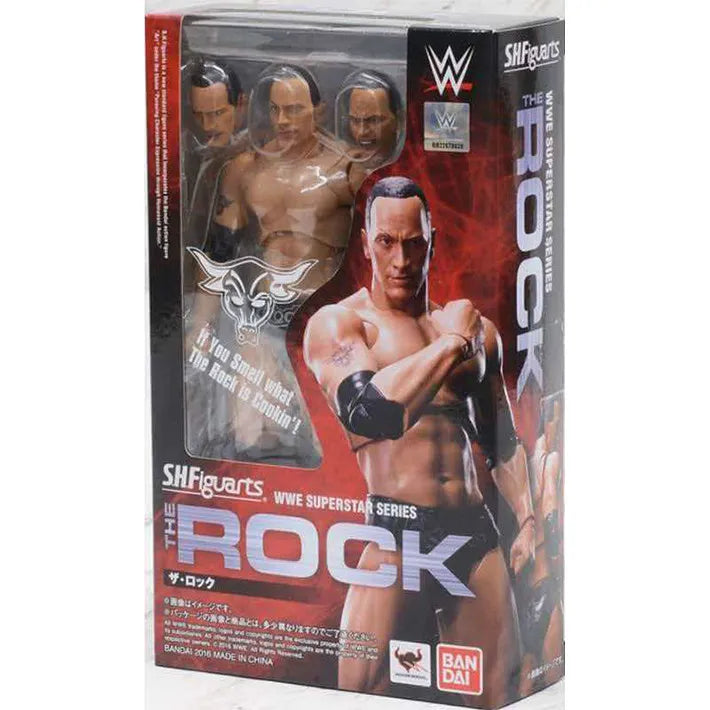 In stock Bandai SHF WWE wrestler Dwayne Johnson THE ROCK movable figures ready-made movable figures collection gifts