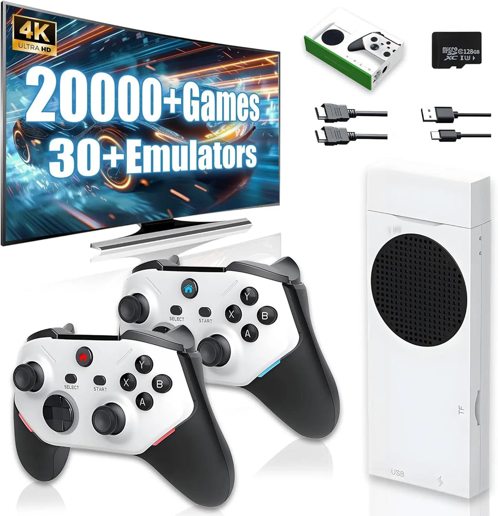 4K Game Stick M88 Retro Video Game Console 128G with Wireless Controllers 30+ Emulators PS2 Game Player  20000+ Games