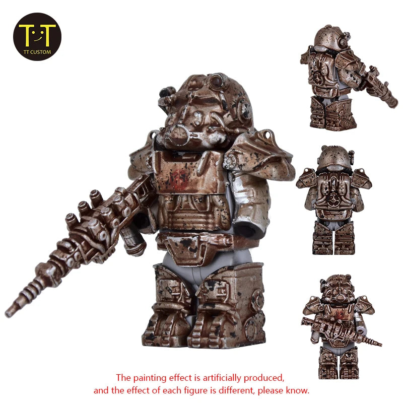 1PCS Military Soldiers Mini Anime Action fallouts Figures Weapons Robot Mecha Building Blocks Bricks DIY Toys for KIDS gift