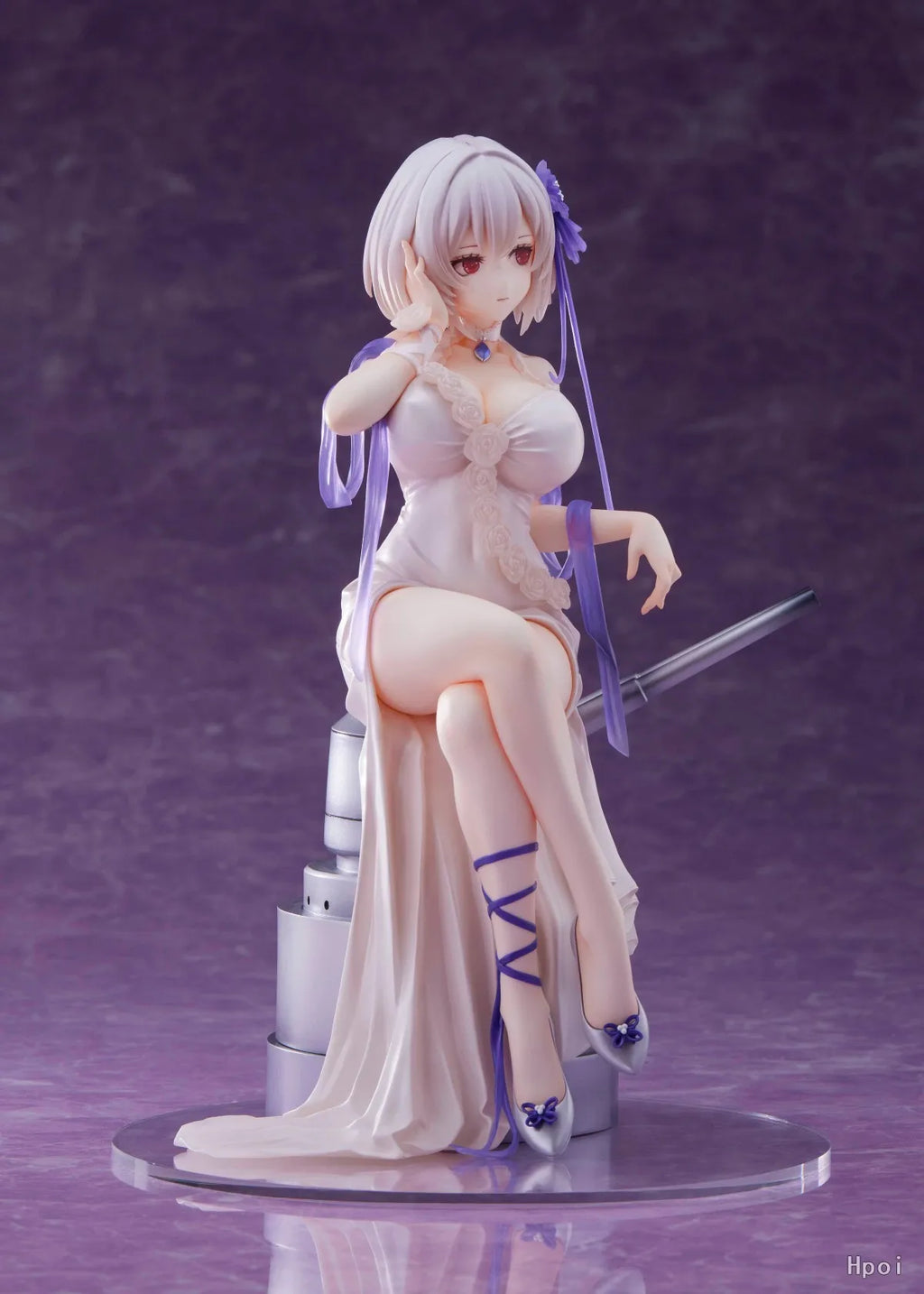 22CM Anime Game Azur Lane Sirius Dream Tech 1/7 White Rose Ver Sitting Model Toy Doll Ornaments Aciton Figure PVC