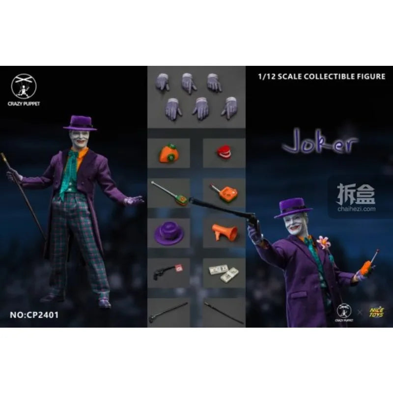 CPTOYS NICE TOYS Original 1/12 Finished Movable Doll Joker 1989 Edition Anime Action Figure Toys Collectible Gifts for Boys