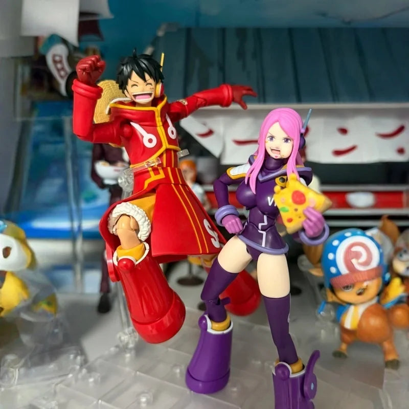 One Piece Bandai Original In Stock S.H.Figuarts Shf Jewelry Bonney Future Island Egghead Luffy Action Figures Models Toys Gifts