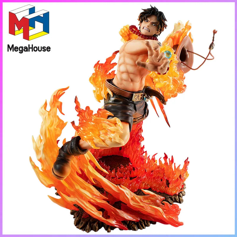 MEGAHOUSE Portrait Of Pirates One Piece Neo-Maximum Portgas D. Ace 15th Limited Ver. PVC Figure Collectible original garage kit
