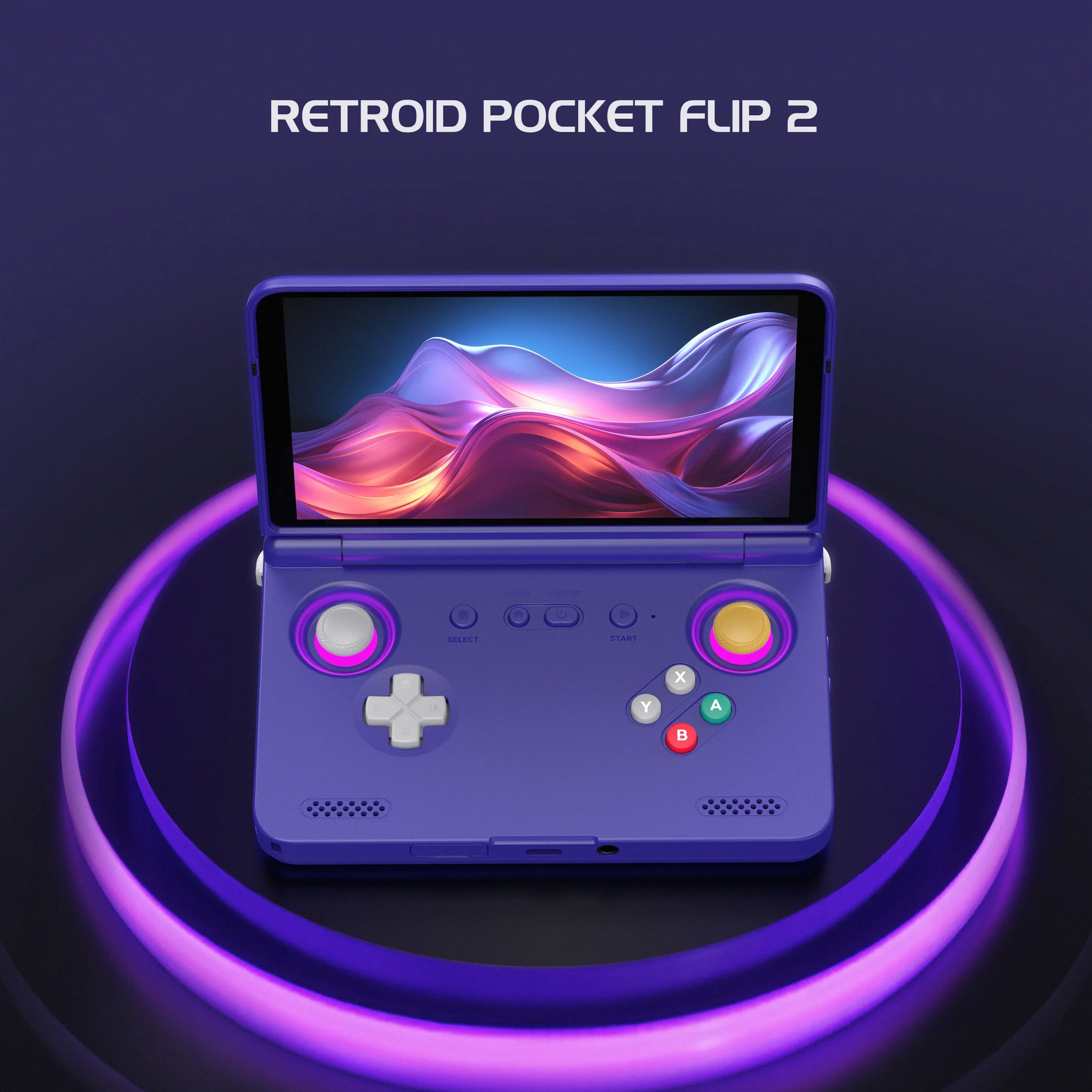 AMPOWN Retroid Pocket Flip2 Tragbarer Retro-Videospiel-Player 5,5'' AMOLED Android Handheld-Spiel-Player Spelcomputer mit Spielen