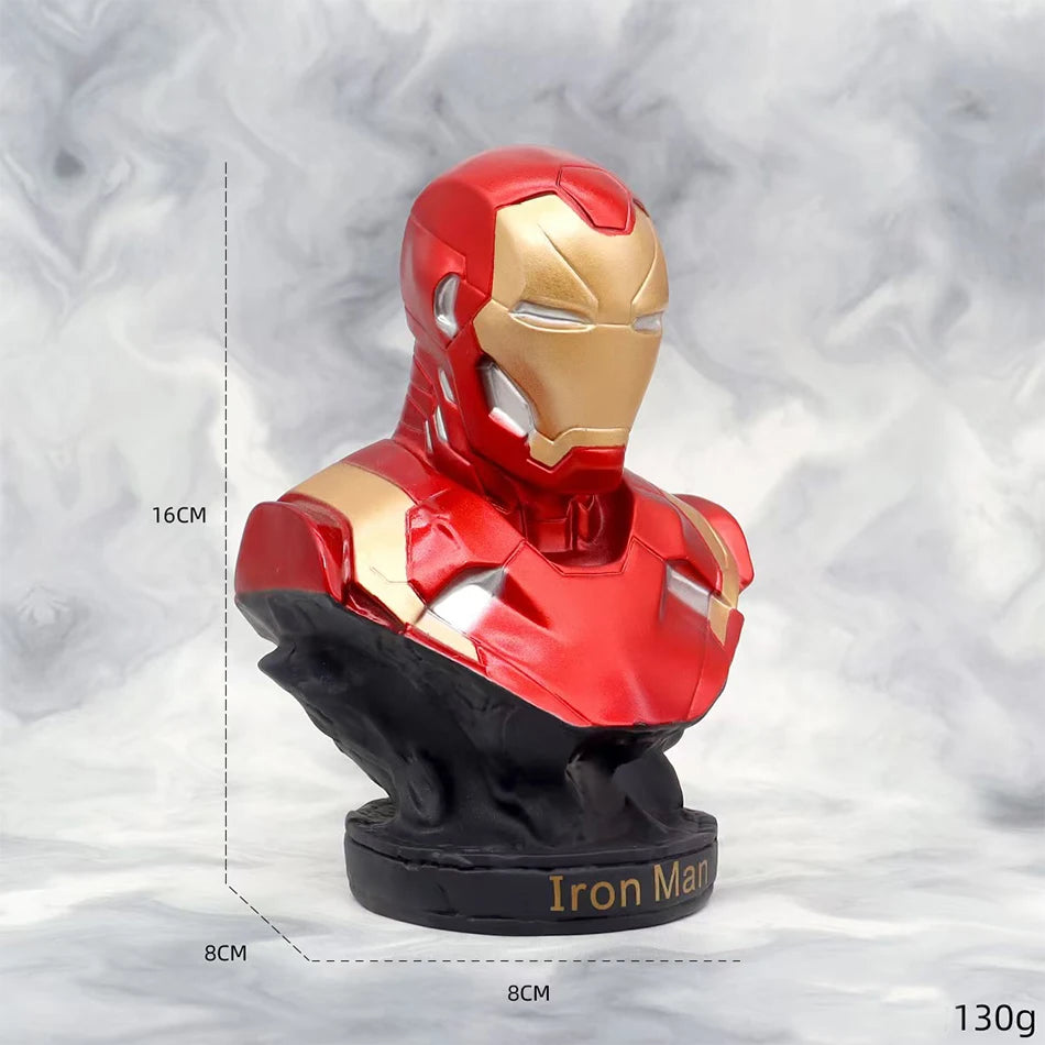 16CM Iron Man Panther Bust Anime Figure Statue marvel Avengers Large Figure Living Room Ornament Resin Collection Gift Toys