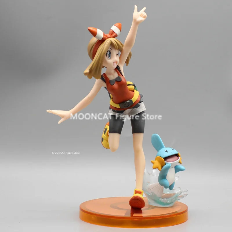 Pokemon May Maple Anime Figur May Mudkip Action Figur Modell Niedliche Sammlung PVC Statue Puppe Schreibtisch Dekoration Spielzeug Kinder Geschenk
