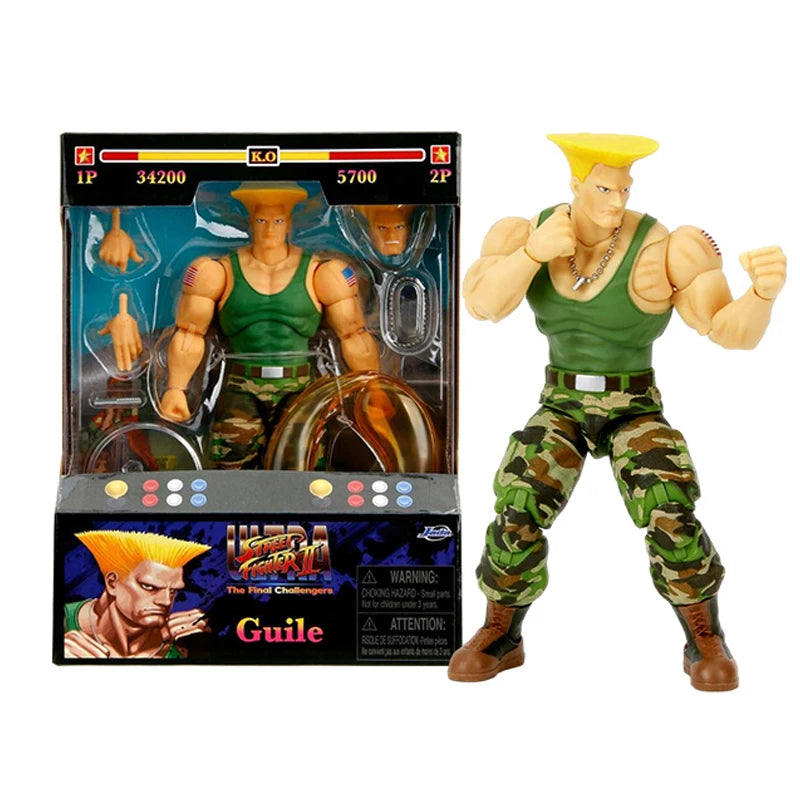JADA Toys Action Figure Street Fighter 6" Guile Dee Jay Cammy With Window Box