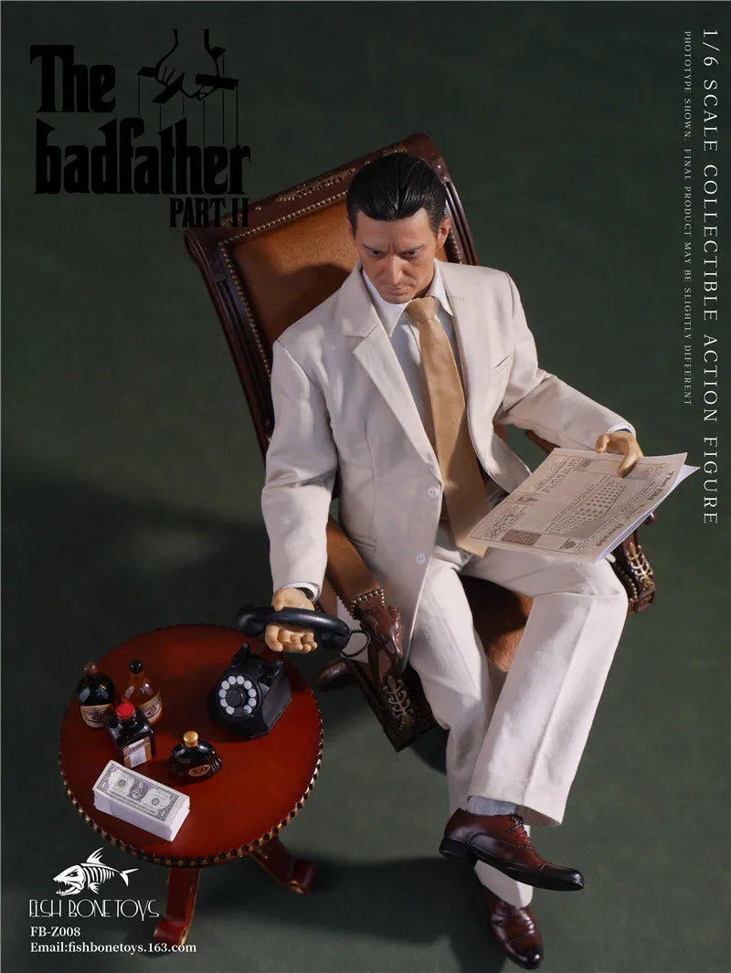 Fish Bonetoys FB-Z008 1/6 Godfather II Mike Male Action Figure Set Model 12'' Soldier Movable Doll Full Set for Collectible