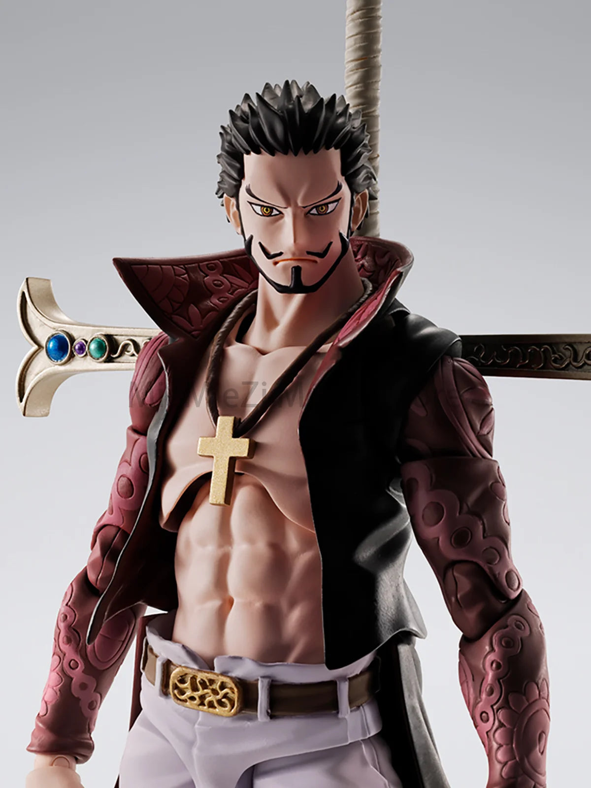 Original Genuine Bandai Action/Dolls S.H.Figuarts One Piece Dracule Mihawk Anime Figure Action Model Decoration Handsome Gift
