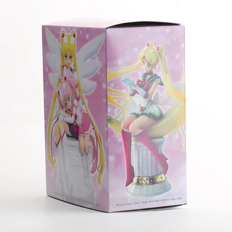 Sailor Moon with Sailor Chibi Moon  Figures Collection Model Toys  16cm