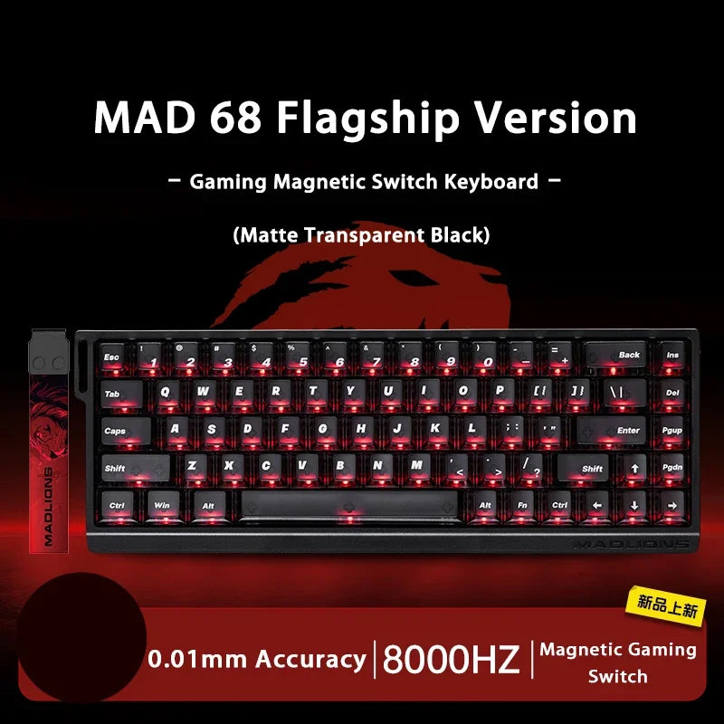 Madlions MAD68 60 Pro Mad Gaming Mechanical Keyboard Magnetic Switch Wired Gaming Accessories Customs Mad60 HE PRO MAD Keyboard