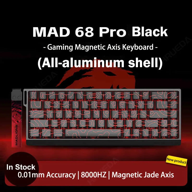 MADLIONS MAD 60/68HE Gaming-Tastatur mit magnetischem Schalter, kabelgebunden, Key Web Drive, benutzerdefiniertes 8K 61/68 Return RT, einstellbarer Tastenanschlag, Hot Swap