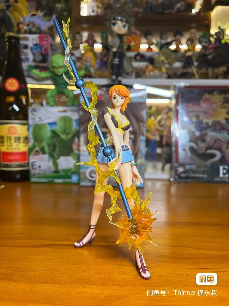 Original Bandai Figuarts Zero One Piece Nami Battle Ver. Cool Style Action Figure Model Desktop Ornaments Birthday Gifts