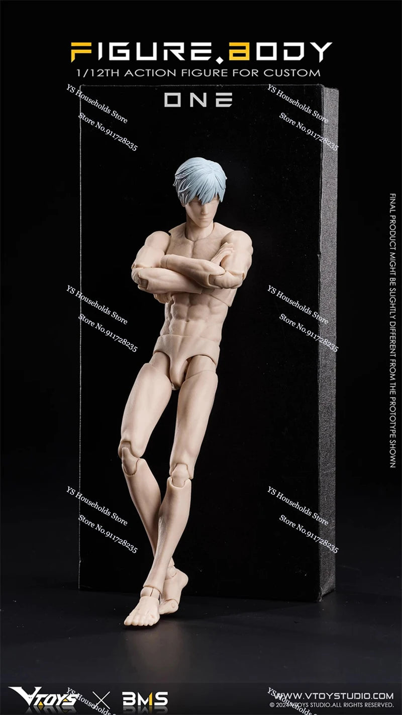 1/12 Figure Zero Custom Anime Boy Slim Muscular Articulated Joint Body Model VTOYS X BMS VB002 VB003 Toy For 6" Action Figure
