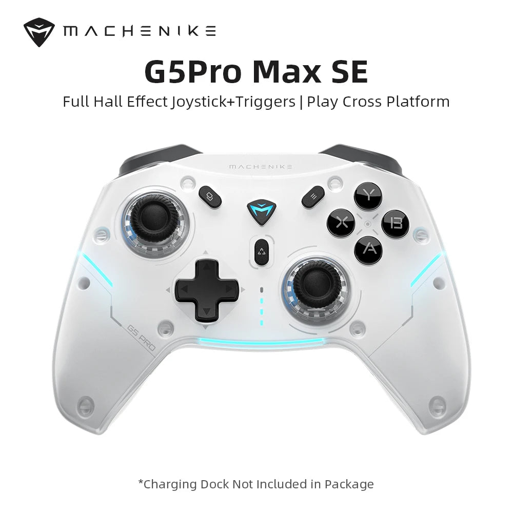 MACHENIKE G5Pro Max SE геймърски контролер, зарядна станция, опционални джойстици с Hall ефект, тригери с RGB светлина, безжичен геймпад