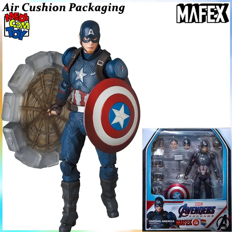 MEDICOM TOY Genuine MAFEX Series SIron Man Iron Spider Man Captain America Armor No. 85 Superhero Action Figures Model Toys
