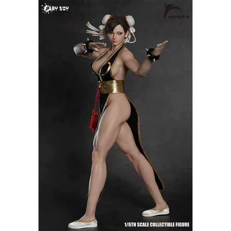 Spot SaleP023A P023B Fighting Goddess Chun Li 2.0 Black Cheongsam Blue Cheongsam Collectible Model Decorationin Stock