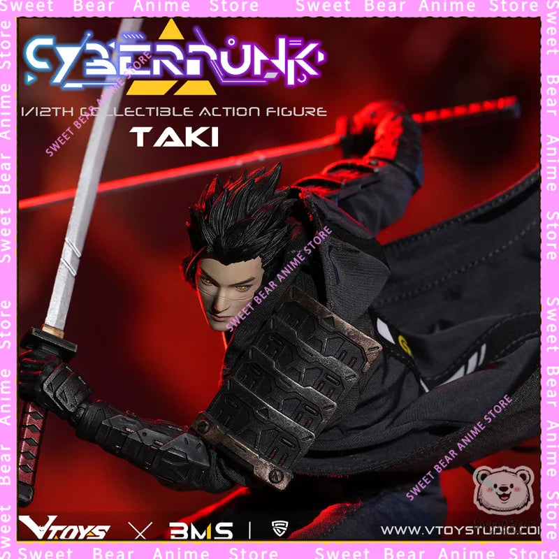 In Stock VTOYS＆BMS TAKI VSD010 Cyberpunk Samurai: Takumi  1/12 Action Figure Anime Model Trendy Toys Desktop Doll Collectibles