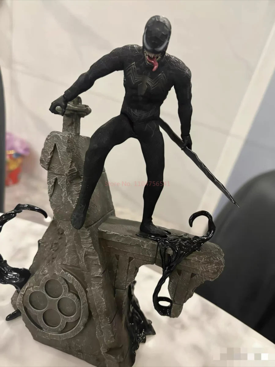 6in & Sawtooth Toys 1/12 Scale Venom Spider-Man Symbiotic Variant Action Figure Anime Peripheral Model Trendy Toys Desktop Doll