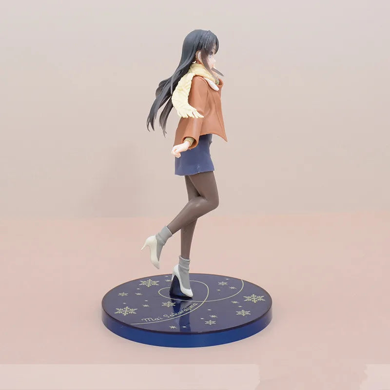 18см Раскал не мечтае за момиче зайче Сенпай Аниме Фигурка Сакураджима Май Фигурки Модел PVC Статуя Кукла Колекция Декорация