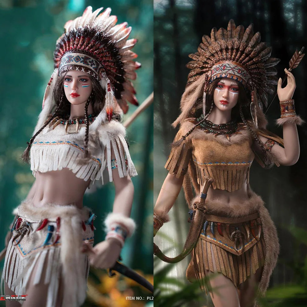 Tbleague 1/6 Women Soldier Mohegan Huntress Attire Ethnic Style Combats Suits 12" Action Figure Body