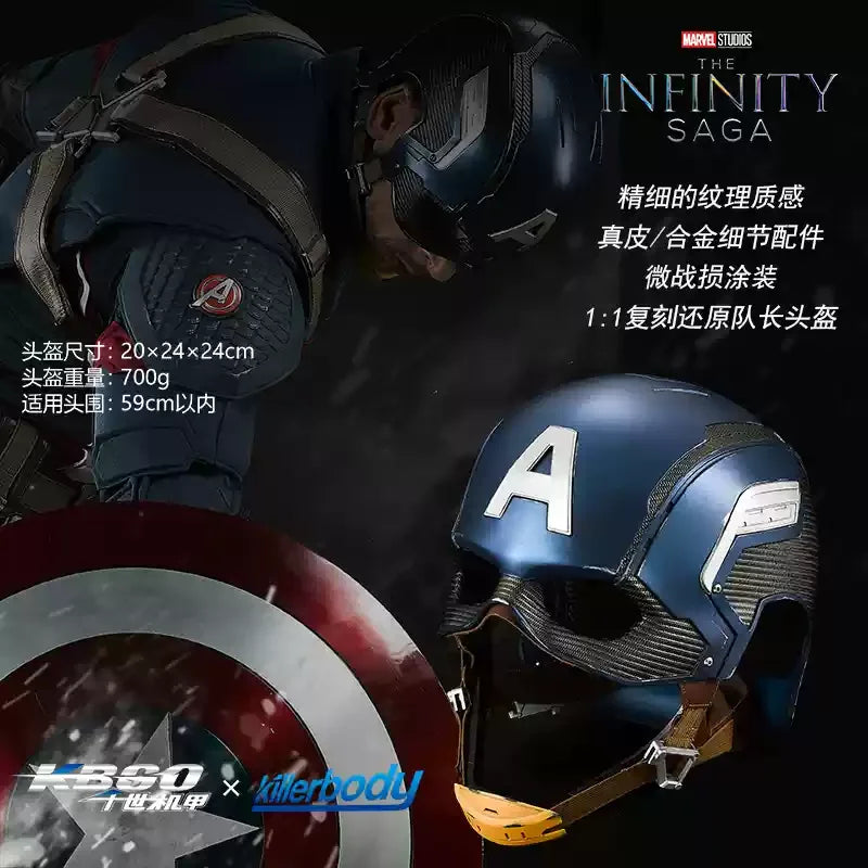 Genuine Killerbody Marvel Captain America Helmet Wearable Collectible 1/1 Mask Cosplay Headset For Fans And Hobbyists