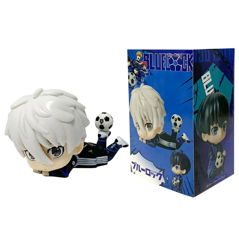 NEW Blue Lock Kawaii Nagi Yisagi Isagi Yoichi Sitting Action Figure Doll Tabletop Model Anime Peripheral Creative Birthday Gift