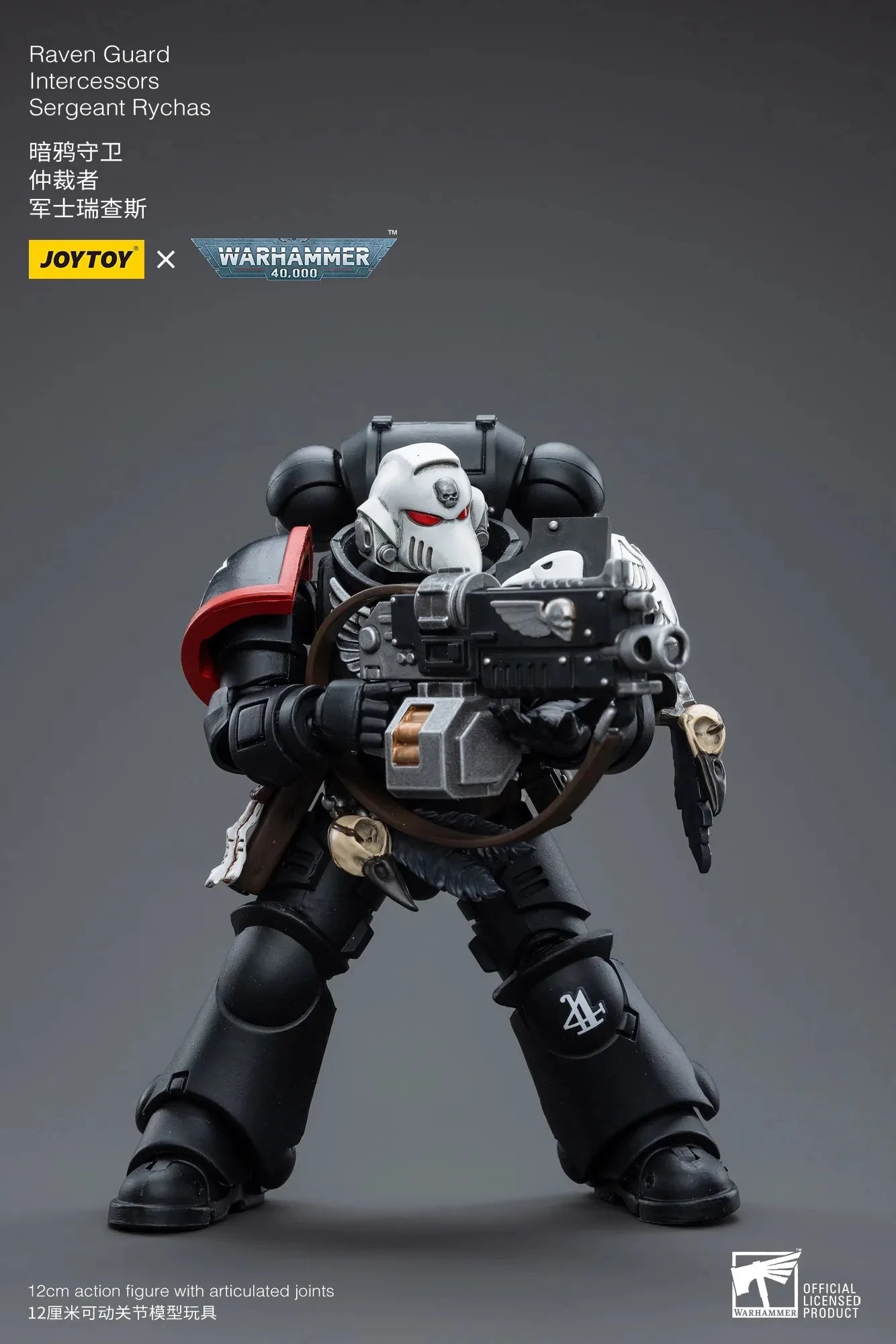 Joytoy Warhammer 40K 1/18 Action Figures Raven Guard Intercessors Sergeant Rychas Model Toy Boy Gifts 3.75inch