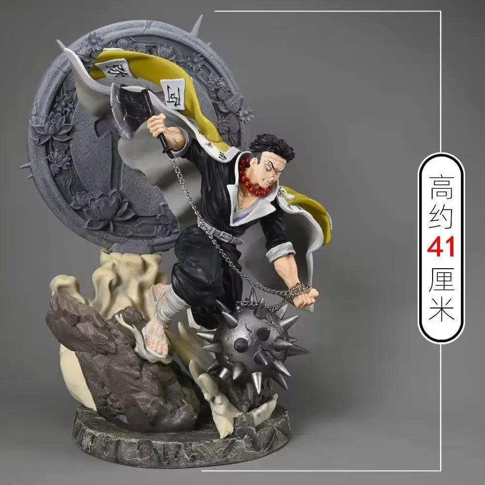 41cm Demon Slayer Rock Pillar Journey Ming Ming Island Stronges Lightable Double Sculpture Collectible Toys Action Figure Gift