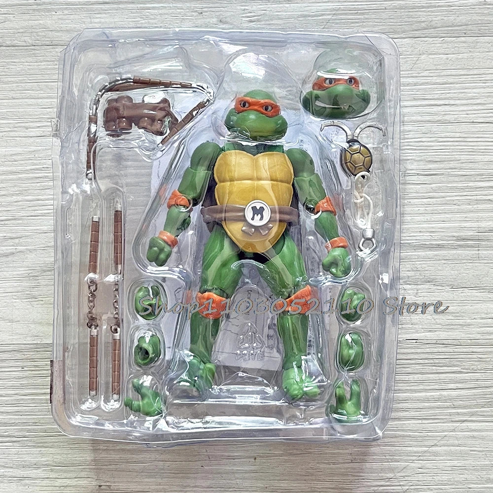 SHF Ninja Turtle Figure Neca 1990 Film Version Turtles Action Figure Raphael Leonardo Michelangelo Donatello Model  Gifts