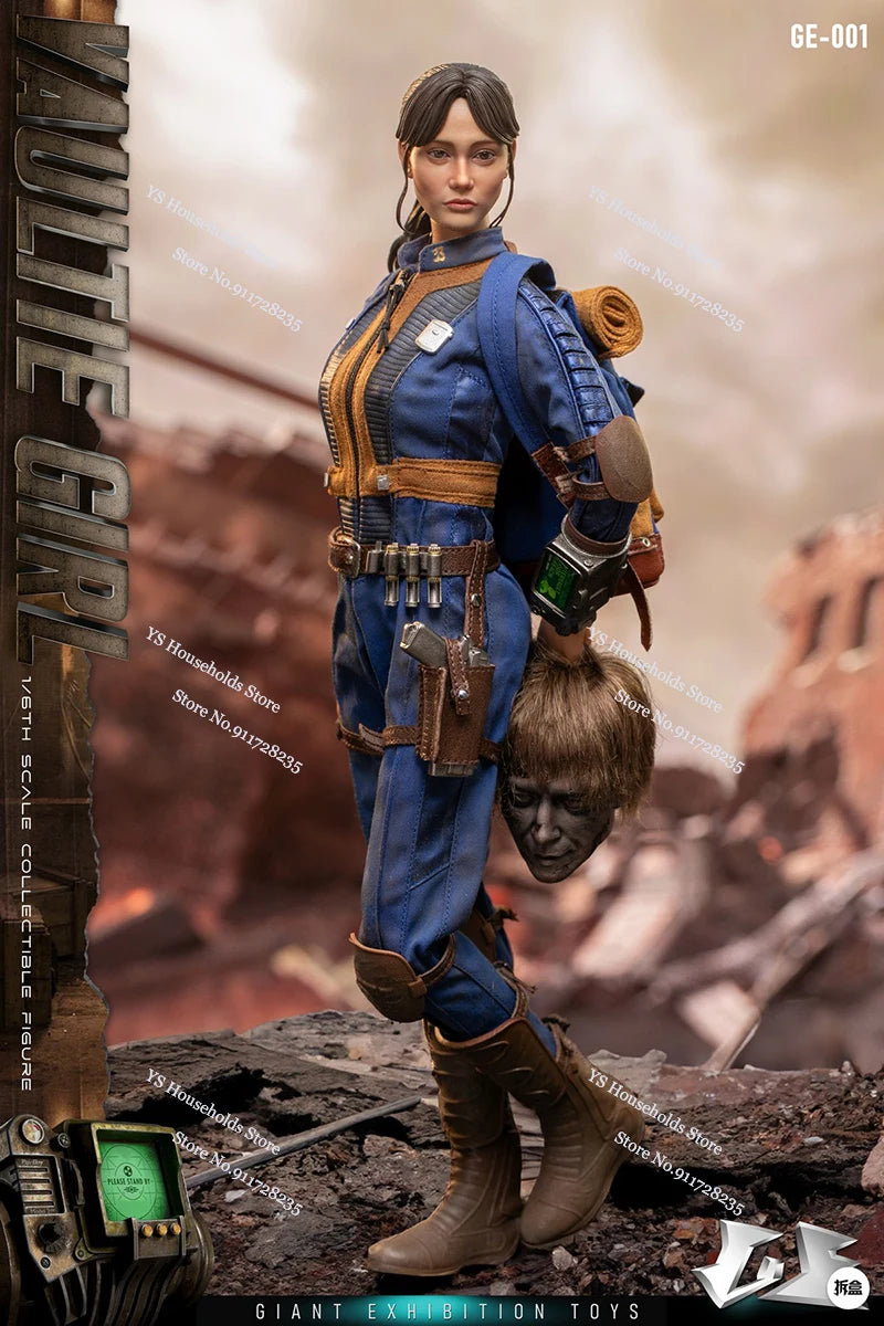 GIANT EXHIBITION TOYS GE-001 1/6 Collectible Vaultie Girl Action Figure Shelter Scene Cosplay 12" Full Set Female Soldier Model