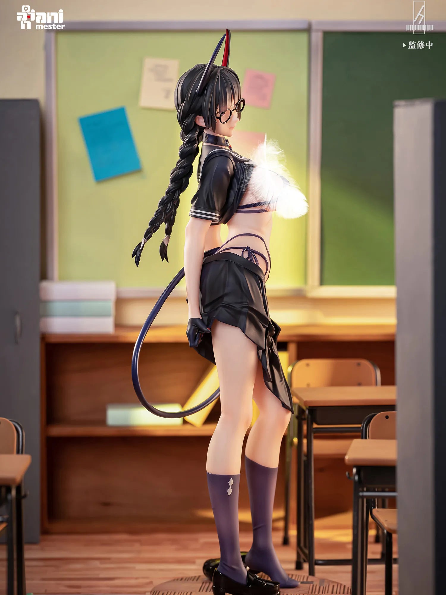 AniMester Anime Figure Succubus Class President Disciplinary Committee Member Rinai With Follow Eyes Desktop Decoration Model
