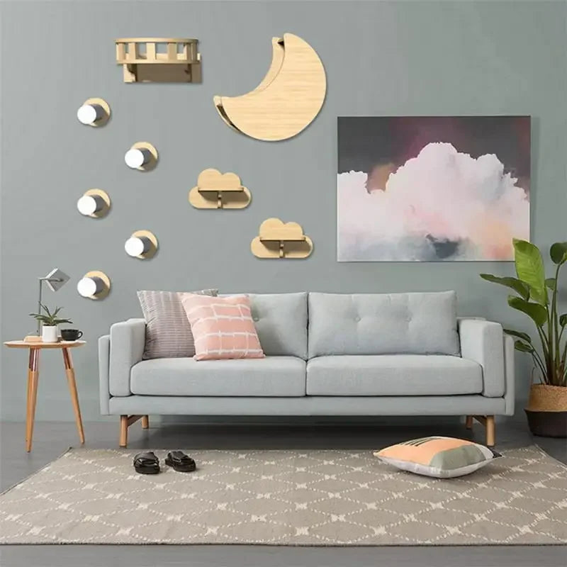 Cat Climbing Shelf Wall Mounted Furniture Cat Bridge and House Wooden Pet Shelves Tree Tower For Sleeping Climbing Cat Perch