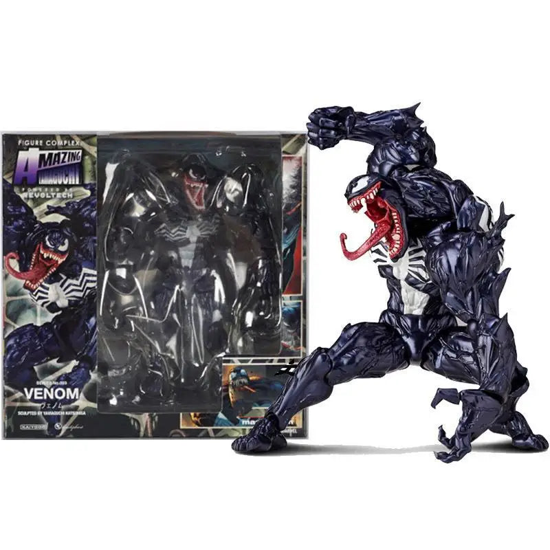 Venom AMAZING YAMAGUCHI Accessory Pack Wings Action Figure Joint Movable Change Face Statue Model Collectible kids for Toy Gift