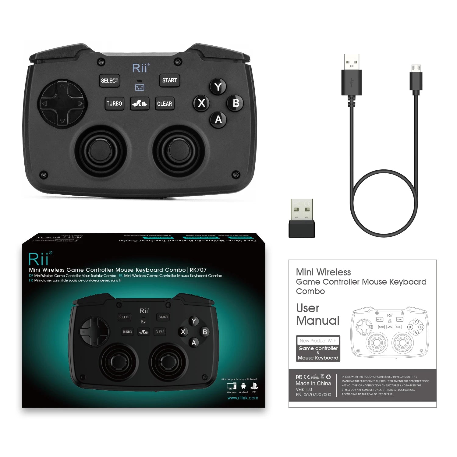 Rii RK707 Englisch Bluetooth/2,4G drahtlose tastatur Mit Spiel griff