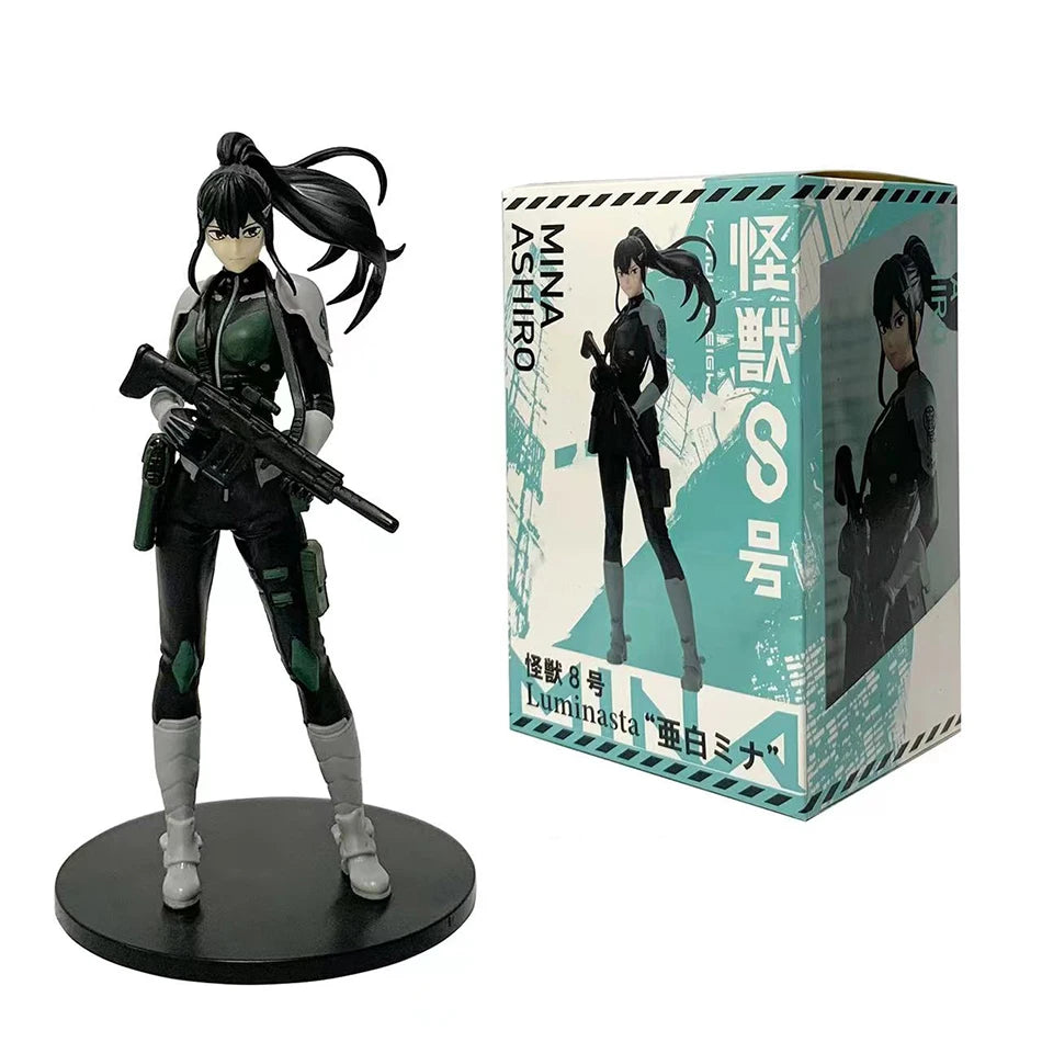 4PCS Amine Kaiju No. 8 Figure Kafka Hibino Mina Ashiro Skeleton Creative Cartoon PVC Model Toys Kids Action Statue Doll Gifts