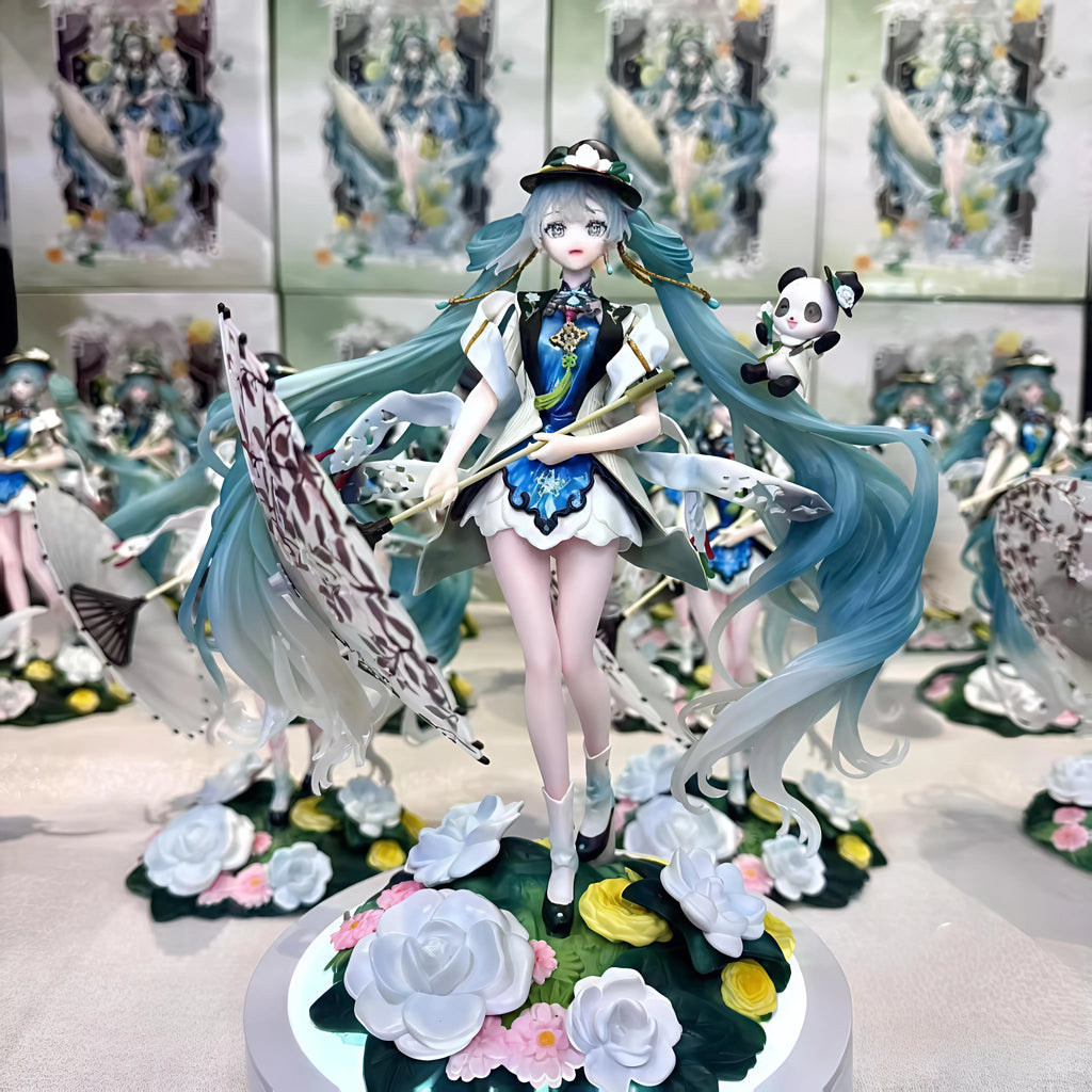 Hatsune Miku Panda Chinese Style Anime Figure Collectible Pretty Girl Desktop Decor Ornament Gift For Anime Fan Model Trendy Toy