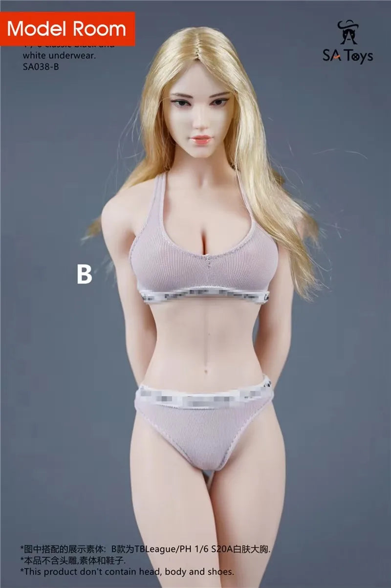 SA038 1/6 Scale Classic Underwear Sport Yoga Vest and Underpants Set Soldier Clothes Model Fit 12'' Action Figure Body Dolls